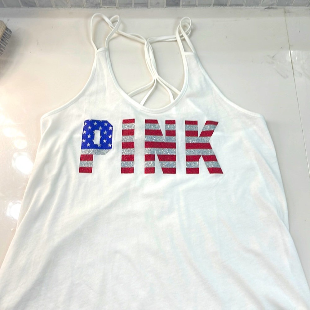 White USA tank top